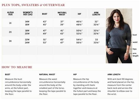 dress barn size chart